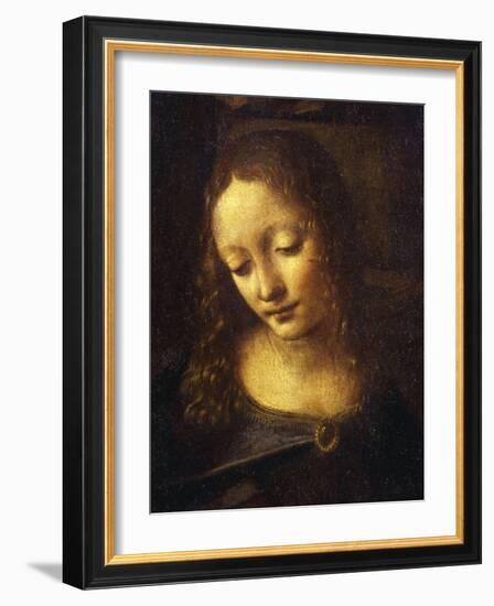 Virgin, from the Virgin of the Rocks, 1483-86, Detail-Leonardo da Vinci-Framed Giclee Print