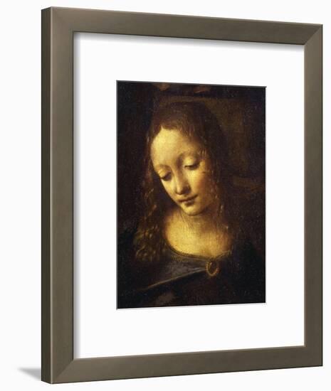 Virgin, from the Virgin of the Rocks, 1483-86, Detail-Leonardo da Vinci-Framed Premium Giclee Print