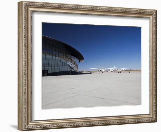 Virgin Galactic's White Knight 2 with Spaceship 2 on the Runway at the Virgin Galactic Gateway Spac-Mark Chivers-Framed Photographic Print