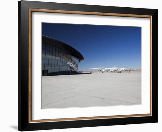 Virgin Galactic's White Knight 2 with Spaceship 2 on the Runway at the Virgin Galactic Gateway Spac-Mark Chivers-Framed Photographic Print