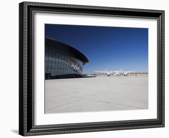 Virgin Galactic's White Knight 2 with Spaceship 2 on the Runway at the Virgin Galactic Gateway Spac-Mark Chivers-Framed Photographic Print