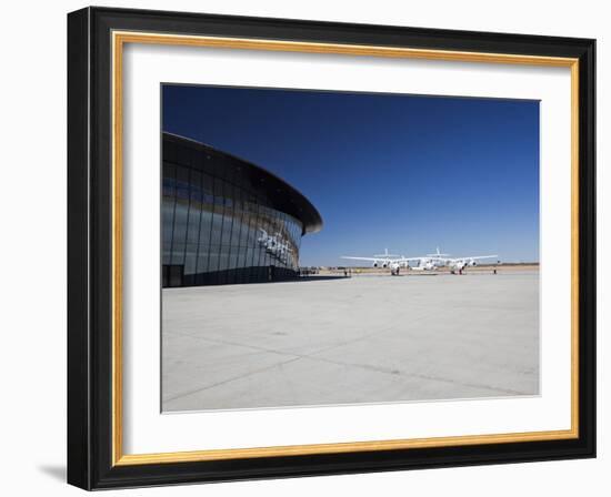 Virgin Galactic's White Knight 2 with Spaceship 2 on the Runway at the Virgin Galactic Gateway Spac-Mark Chivers-Framed Photographic Print