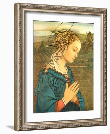 Virgin in Adoration (detail)-Filippino Lippi-Framed Art Print