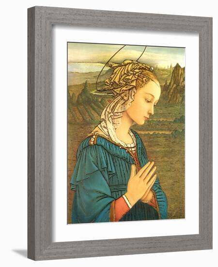 Virgin in Adoration (detail)-Filippino Lippi-Framed Art Print