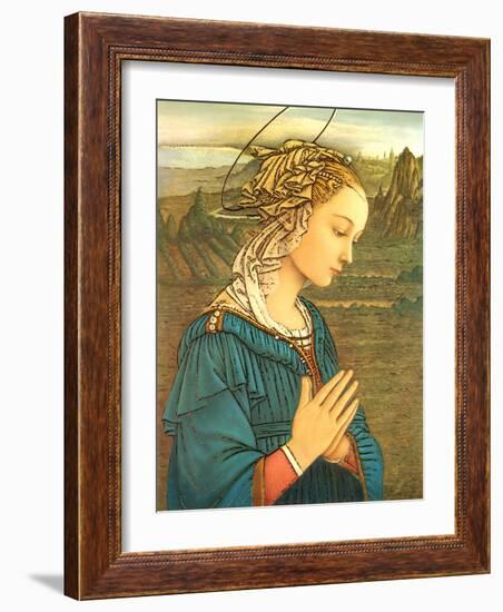 Virgin in Adoration (detail)-Filippino Lippi-Framed Art Print