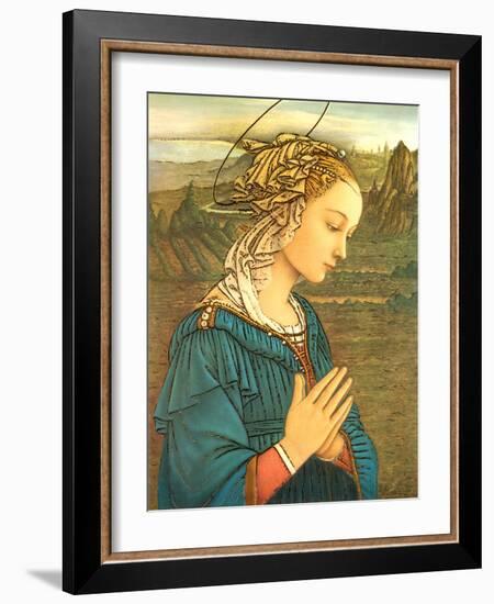 Virgin in Adoration (detail)-Filippino Lippi-Framed Art Print