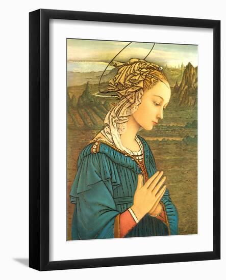 Virgin in Adoration (detail)-Filippino Lippi-Framed Art Print