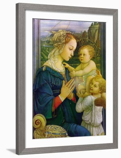 Virgin in Adoration-Filippino Lippi-Framed Art Print