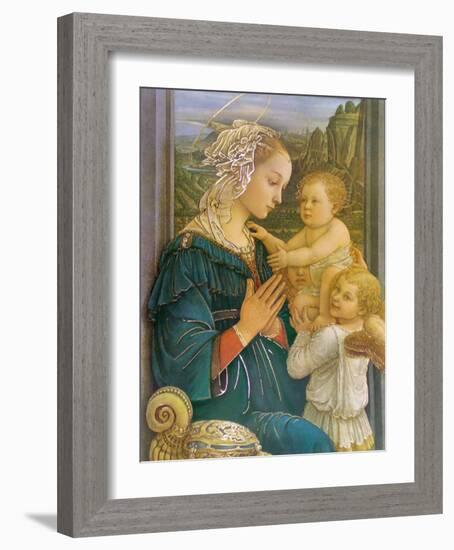 Virgin in Adoration-Filippino Lippi-Framed Art Print