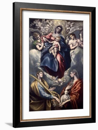 Virgin Mary and Child with St. Agnes and St. Martina, 1597-159-El Greco-Framed Giclee Print