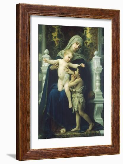 Virgin Mary and Jesus-William Adolphe Bouguereau-Framed Art Print