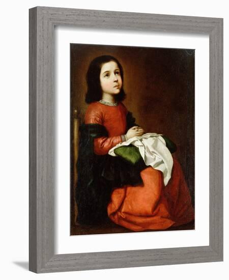Virgin Mary as a Child-Francisco de Zurbaran-Framed Giclee Print