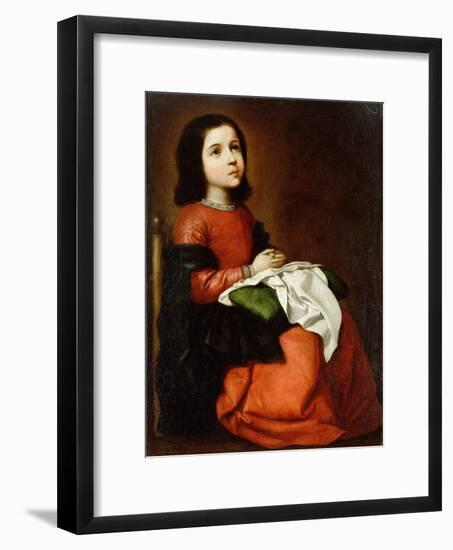 Virgin Mary as a Child-Francisco de Zurbaran-Framed Giclee Print