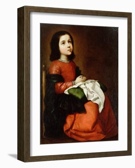 Virgin Mary as a Child-Francisco de Zurbaran-Framed Giclee Print