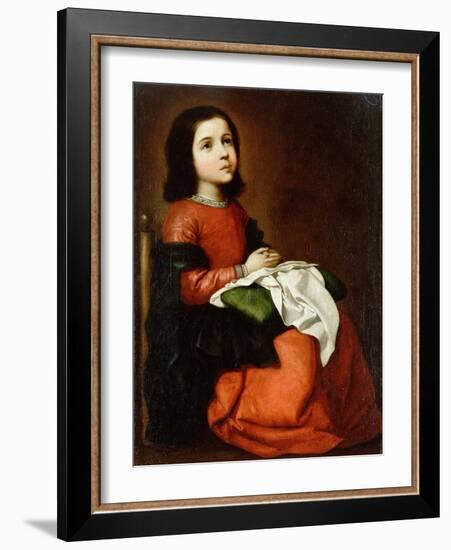 Virgin Mary as a Child-Francisco de Zurbaran-Framed Giclee Print