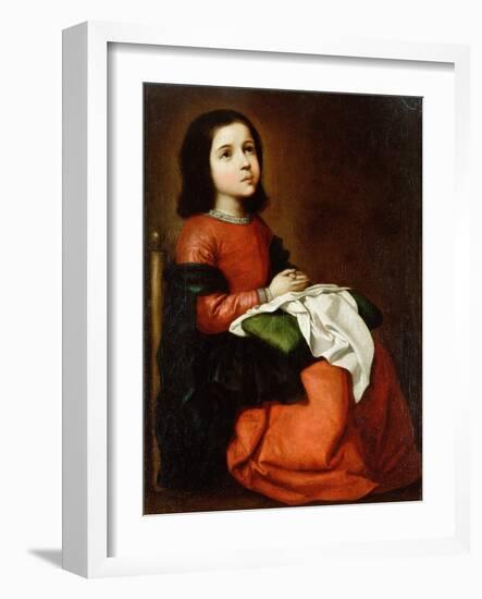 Virgin Mary as a Child-Francisco de Zurbaran-Framed Giclee Print