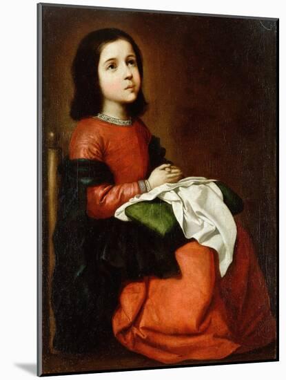 Virgin Mary as a Child-Francisco de Zurbaran-Mounted Giclee Print