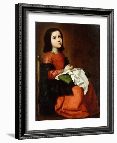 Virgin Mary as a Child-Francisco de Zurbaran-Framed Giclee Print