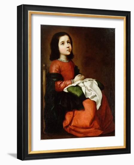 Virgin Mary as a Child-Francisco de Zurbaran-Framed Giclee Print