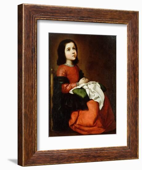 Virgin Mary as a Child-Francisco de Zurbaran-Framed Giclee Print