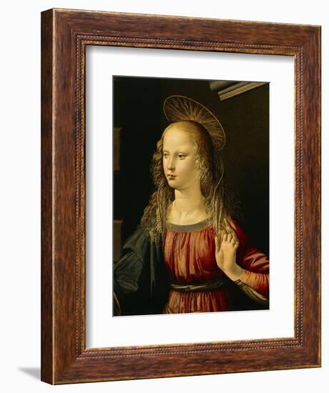 Virgin Mary, Detail from Annunciation, 1472-1475-Leonardo da Vinci-Framed Giclee Print