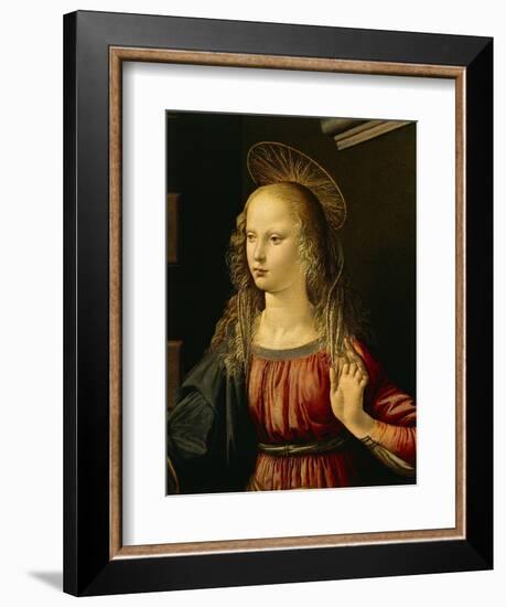 Virgin Mary, Detail from Annunciation, 1472-1475-Leonardo da Vinci-Framed Giclee Print