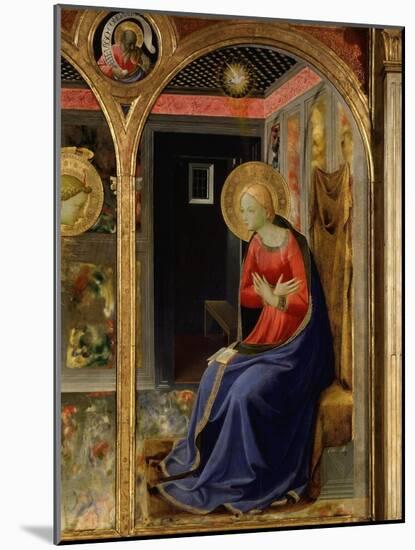 Virgin Mary, from the Annunciation, C. 1440, Altarpiece from Convent of Montecarlo (Detail)-Fra Angelico-Mounted Giclee Print