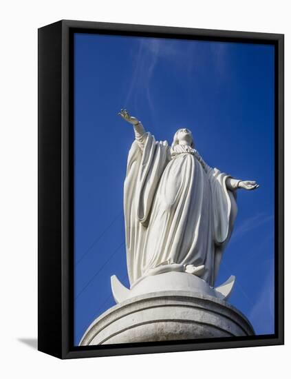 Virgin Mary Statue at Cerro San Cristobal, Santiago, Chile, South America-Yadid Levy-Framed Premier Image Canvas