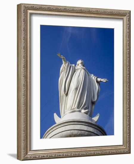 Virgin Mary Statue at Cerro San Cristobal, Santiago, Chile, South America-Yadid Levy-Framed Photographic Print