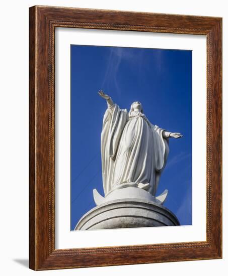 Virgin Mary Statue at Cerro San Cristobal, Santiago, Chile, South America-Yadid Levy-Framed Photographic Print