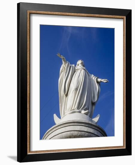 Virgin Mary Statue at Cerro San Cristobal, Santiago, Chile, South America-Yadid Levy-Framed Photographic Print