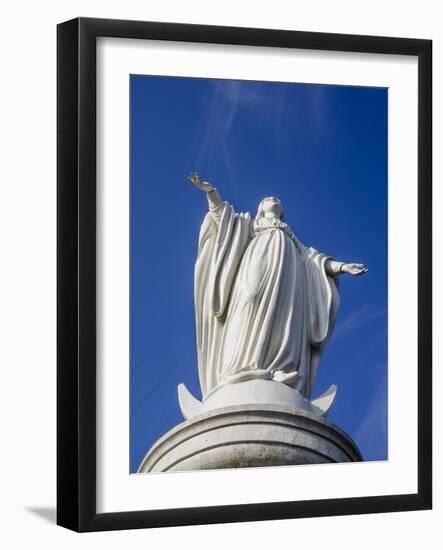 Virgin Mary Statue at Cerro San Cristobal, Santiago, Chile, South America-Yadid Levy-Framed Photographic Print