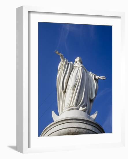 Virgin Mary Statue at Cerro San Cristobal, Santiago, Chile, South America-Yadid Levy-Framed Photographic Print