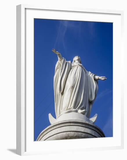 Virgin Mary Statue at Cerro San Cristobal, Santiago, Chile, South America-Yadid Levy-Framed Photographic Print