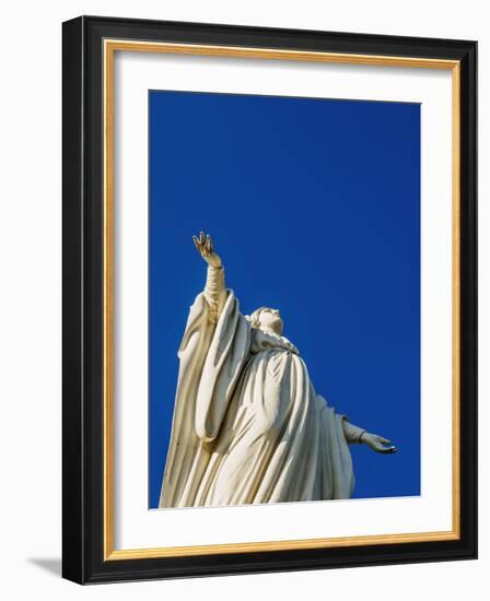 Virgin Mary Statue, San Cristobal Hill, Santiago, Chile, South America-Karol Kozlowski-Framed Photographic Print