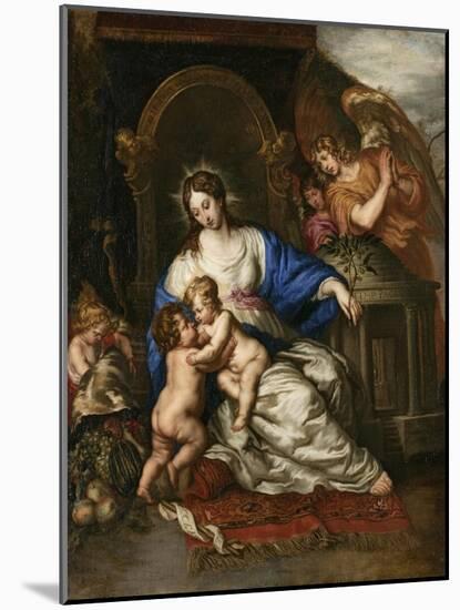 Virgin Mary with Child and John the Baptist as a Little Boy-Joachim Von Sandrart-Mounted Giclee Print
