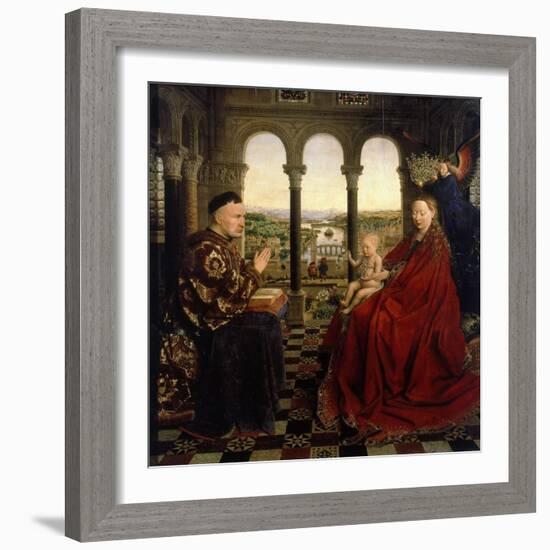 Virgin of Autun (Madonna of Chancellor Rolin)-Jan van Eyck-Framed Giclee Print