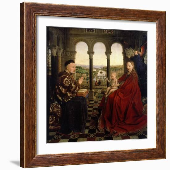 Virgin of Autun (Madonna of Chancellor Rolin)-Jan van Eyck-Framed Giclee Print