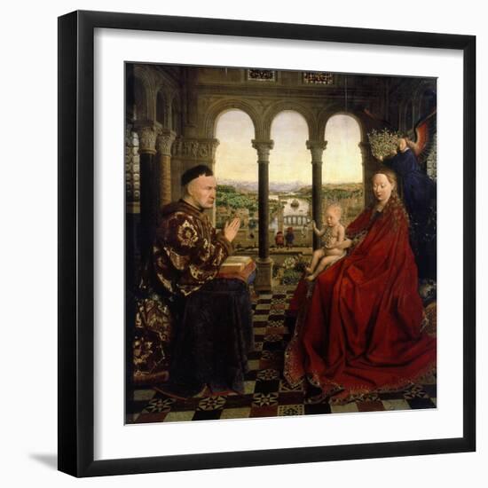 Virgin of Autun (Madonna of Chancellor Rolin)-Jan van Eyck-Framed Giclee Print