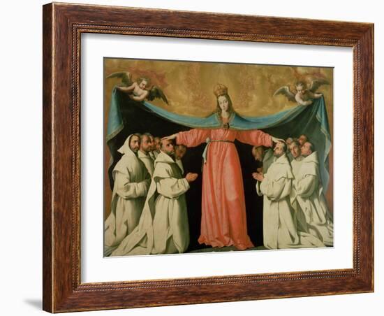Virgin of the Misericordia Sheltering the Carthusians, circa 1629-Francisco de Zurbarán-Framed Giclee Print