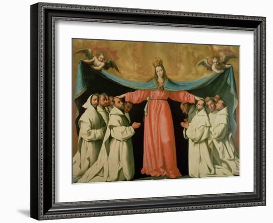 Virgin of the Misericordia Sheltering the Carthusians, circa 1629-Francisco de Zurbarán-Framed Giclee Print