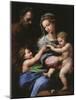 Virgin of the Rose, Madonna and Child with Joseph and John the Baptist, 1518-Raphael-Mounted Giclee Print