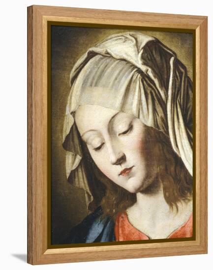 Virgin's Face, Detail from Virgin in Prayer-Giovanni Battista Salvi da Sassoferrato-Framed Premier Image Canvas
