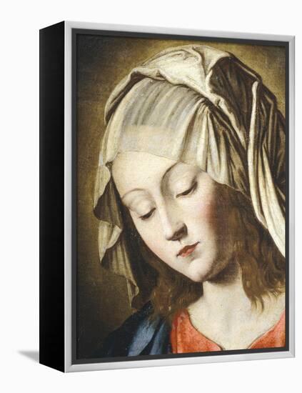 Virgin's Face, Detail from Virgin in Prayer-Giovanni Battista Salvi da Sassoferrato-Framed Premier Image Canvas