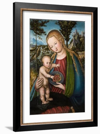 Virgin with Cherries, Ca 1506-Lucas Cranach the Elder-Framed Giclee Print