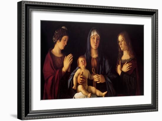 Virgin with Child and St. Catherine and Magdalene-Giovanni Bellini-Framed Art Print