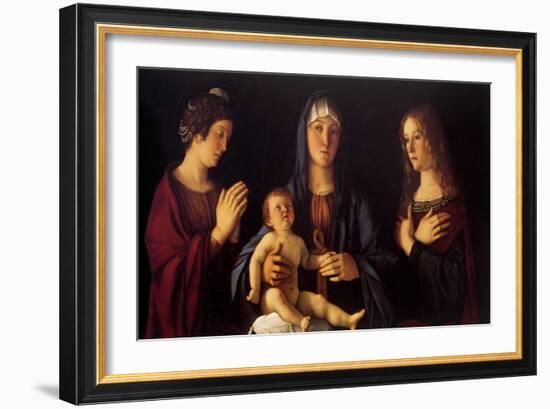 Virgin with Child and St. Catherine and Magdalene-Giovanni Bellini-Framed Art Print