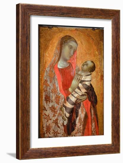 Virgin with Child - Oil on Panel, 1340-Ambrogio Lorenzetti-Framed Giclee Print