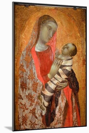 Virgin with Child - Oil on Panel, 1340-Ambrogio Lorenzetti-Mounted Giclee Print