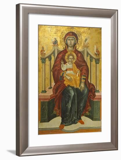 Virgin with Child on the Throne, Icon-null-Framed Giclee Print